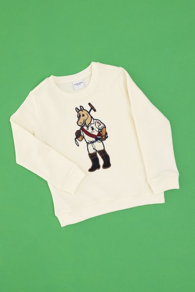 U.S. Polo Assn. Erkek Çocuk Krem Bisiklet Yaka Sweatshirt 50316472-VR256