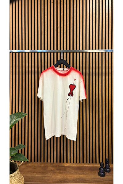 JESSE STORY Bărbați - Femei Unisex Personalizat față - spate Imprimare și design de broderie cu inimă tricou (A-SZR)