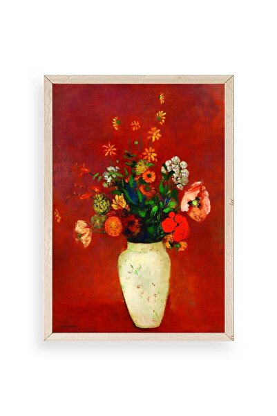 CT STONES Flower in Vase Wooden Framed Painting