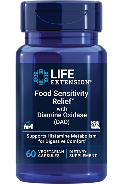 Life Extension DAO Food Sensitivity Relief, 60 Capsules, Gluten-Free, Non-GMO, Vegan