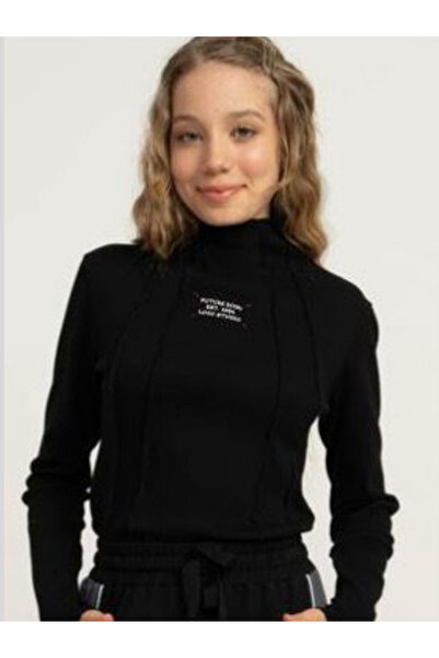 LOCO LOCO KIDS LocoLoco Плетен кардиган за момичета 9-14 години Черно