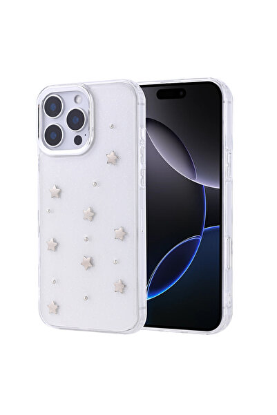 zore حافظة آيفون 16 برو ماكس بتصميم الوسادة الهوائية شفافة لامعة TCMK - نجمة