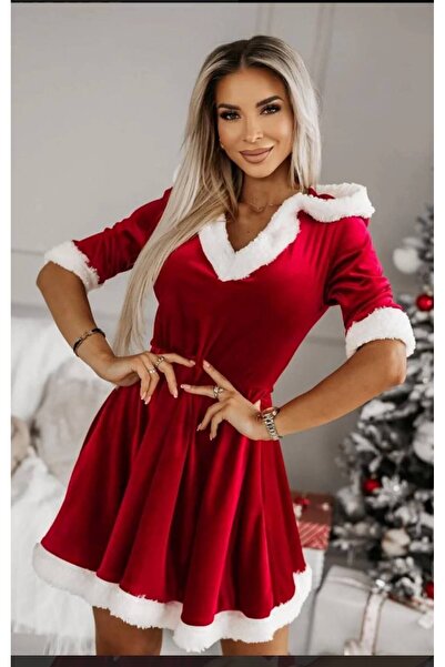 GLAMSI Hooded velvet cloche dress