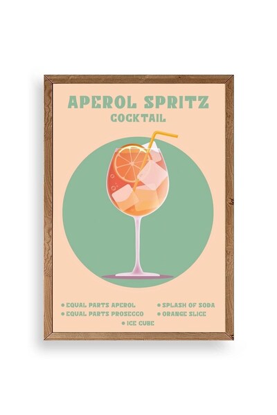 CT STONES Aperol Spritz Wooden Framed Painting