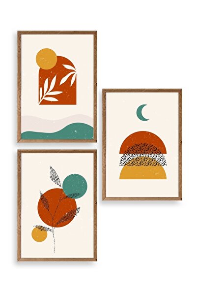 CT STONES Landscape Triple Wooden Framed Painting