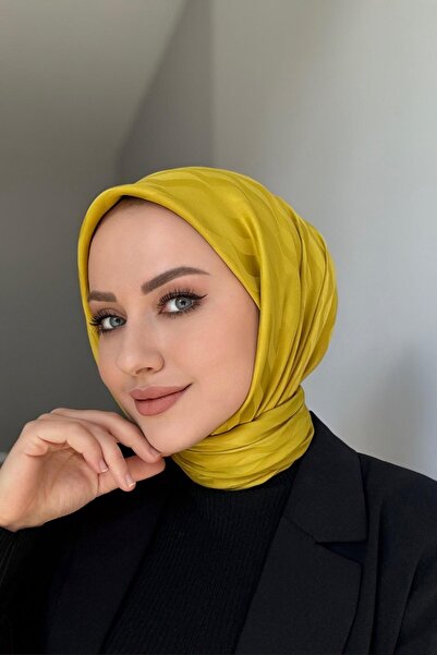 Byedauzunlar Eșarfă jacquard mătăsoasă cu model verde ulei