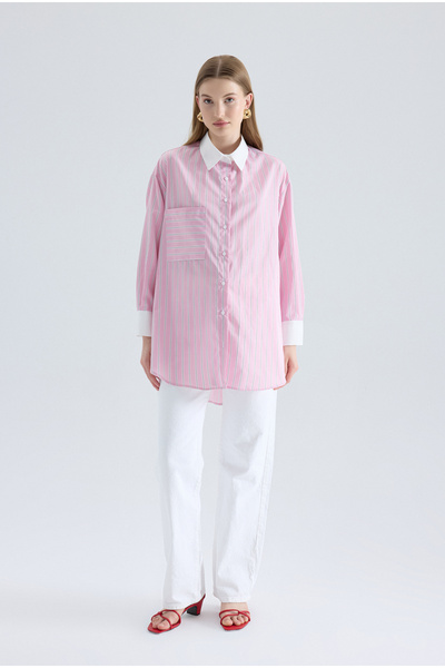Kübra Yiğit White Collar Cuff Shirt