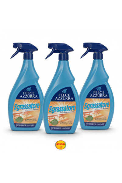 Felce Azzurra ASSELTI® Set – 3 x Sgrassatore 500 ml (Multi-purpose Degreaser)