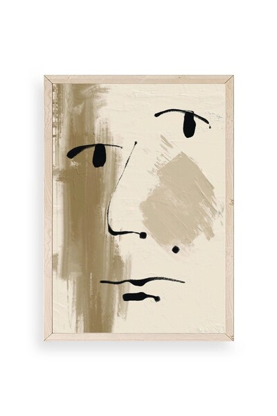 CT STONES Abstract Face Wooden Framed Painting