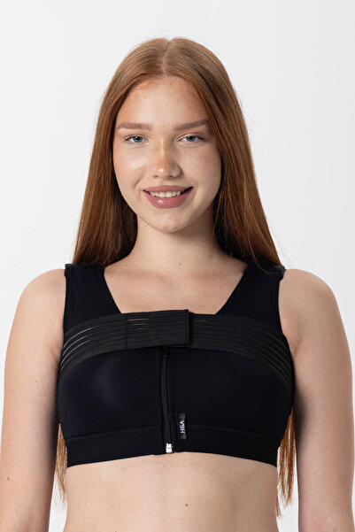 H&A Korse Zipper Bandage Chest Corset Bra Breast Surgery Implant Augmentation...