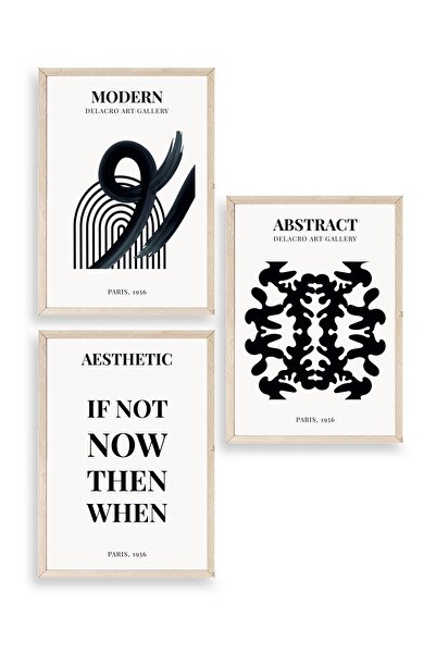 Twin Store لوحة بإطار خشبي ثلاثي الأبعاد