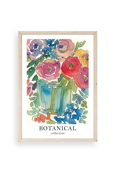 CT STONES Flower Wooden Framed Painting