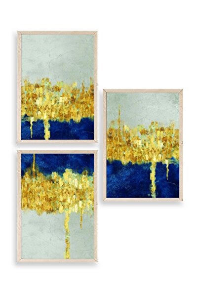 CT STONES Famous Paintings Triple Wooden Framed Painting