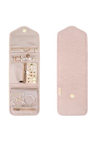 BAGSMART منظم مجوهرات قابل للطي باللون الوردي الناعم