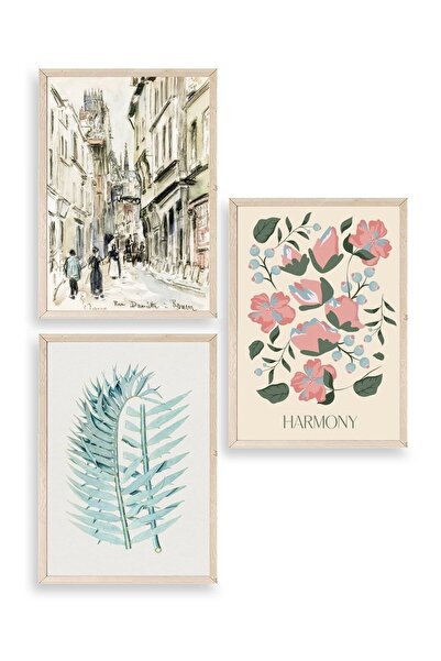 CT STONES Harmony Triple Wooden Framed Table