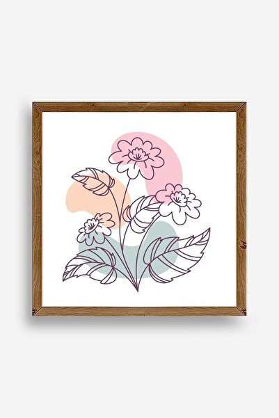 Twin Store لوحة مؤطرة بالزهور الخشبية