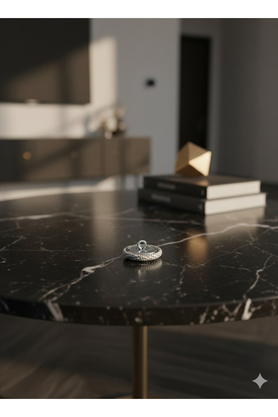 Zümrüdüanka Handmade Gri çizgili renk kancalı kumaş kaplamalı metal düğme