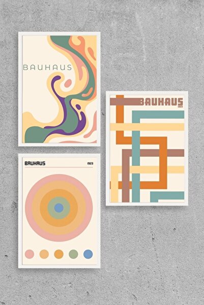 Twin Store طاولة باوهاوس ثلاثية الإطار الخشبي