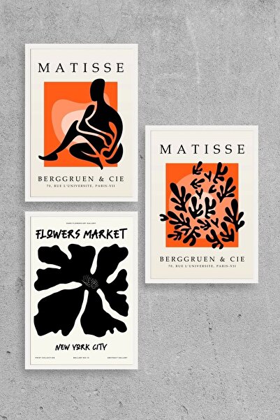 CT STONES Matisse Triple Wooden Framed Painting