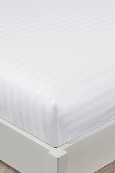 VAROL طقم ملاءات سرير مخططة من القطن الساتان 100% - 30 سم - غطاءان للوسائد