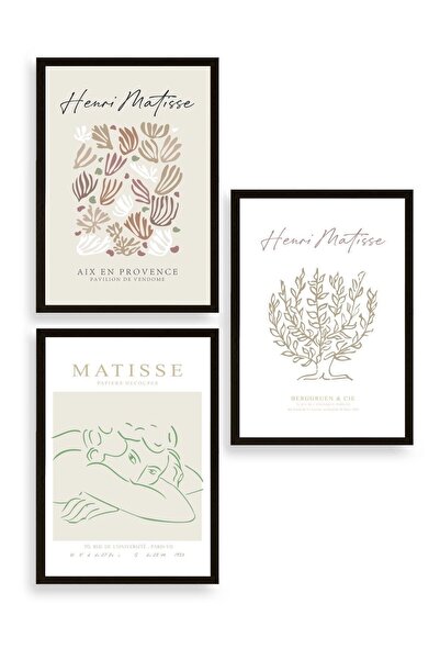 Twin Store لوحة ماتيس ثلاثية مؤطرة بالخشب