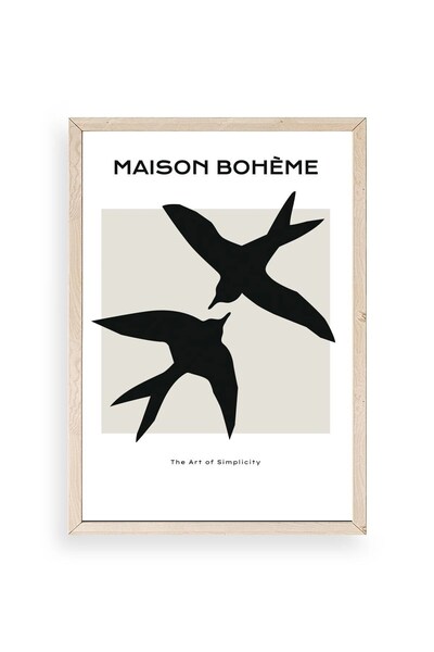 CT STONES Birds Wooden Framed Painting