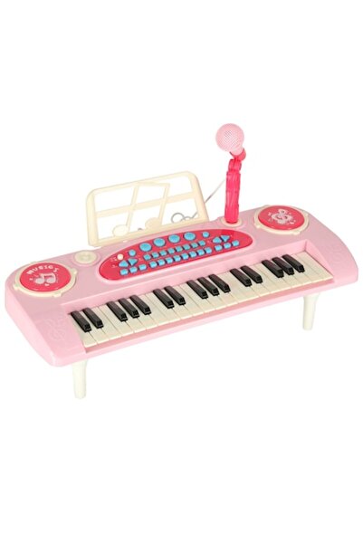 Glow Goods Orgă electrică pentru copii cu microfon, volum reglabil, 37 de clape, roz