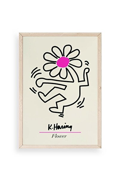 Twin Store مجردة زهرة رجل اللوحة مؤطرة بالخشب