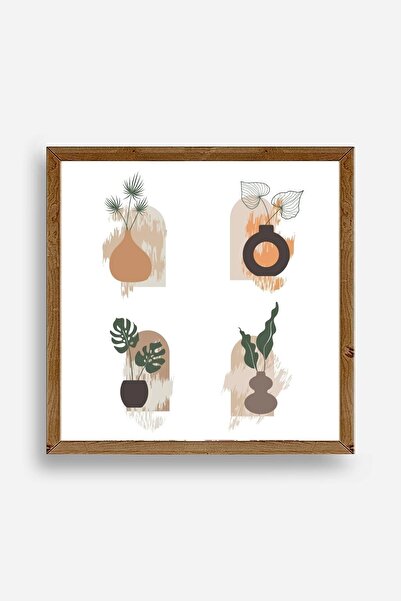 Twin Store لوحة مؤطرة بالزهور الخشبية