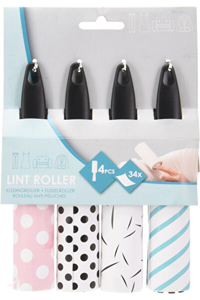 Excellent Houseware set of 4 adhesive lint rollers, plastic/paper, 34 sheets,...