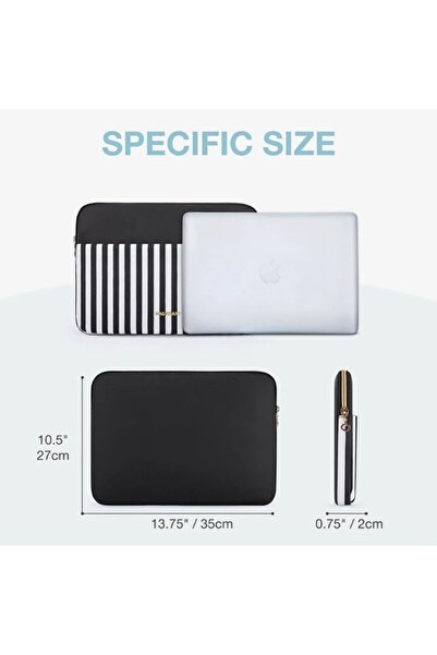 BAGSMART Black Zebra Laptop Sleeve Briefcase