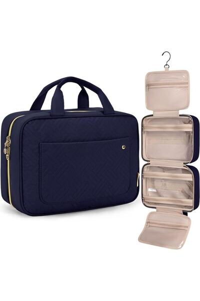 BAGSMART Toiletry Bag Travel Hanging Toiletry Bag Ladies Makeup Toiletries, blue (Blue)