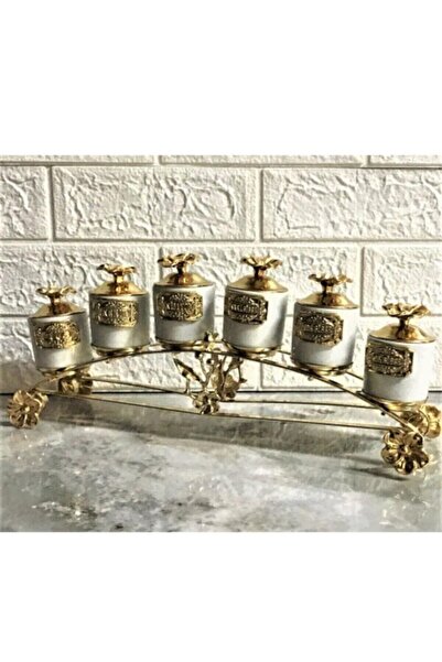 Saatistan Şık Ferforje Japon Gülü 6'lı Lüx Baharat Takımı