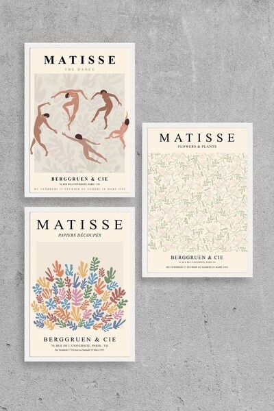 CT STONES Matisse Triple Wooden Framed Painting