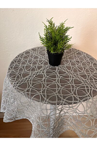 DOLUNAY HOME TEKSTİL Fiskos Tablecloth Tulle Laced Dowry Holder