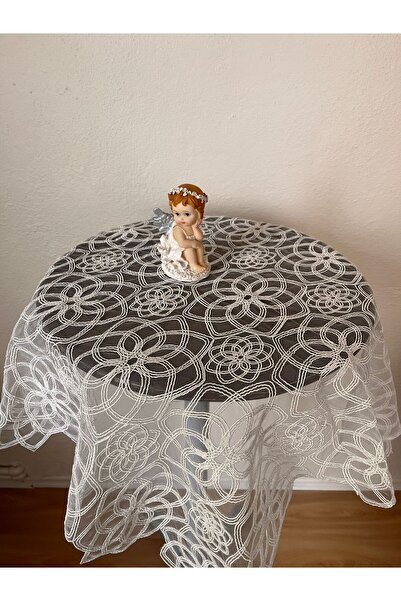 DOLUNAY HOME TEKSTİL Fiskos Tablecloth Tulle Guipure