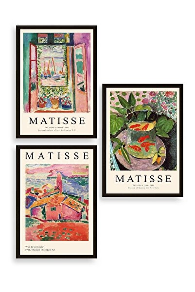 CT STONES Matisse Triple Wooden Framed Painting