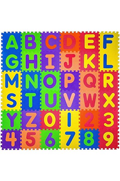 DDE Hungary Puzzle Foam Rug with Letters and Numbers, 36 Pieces, Multicolor, 30 x 30 cm