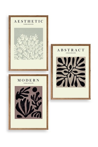 Twin Store لوحة بإطار خشبي ثلاثي الأبعاد