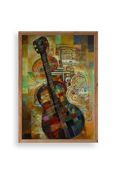 CT STONES Violin Wooden Framed Painting