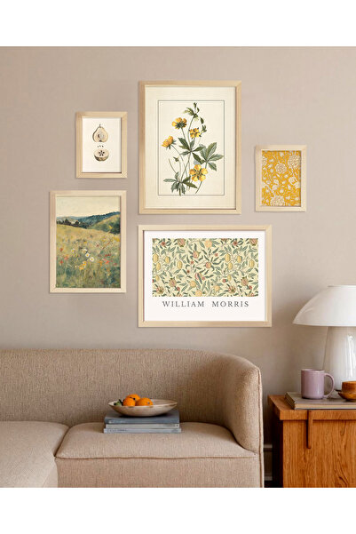 Vetro Design Sarı Bahar Çerçeveli Tablo Set