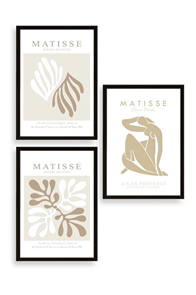 CT STONES Matisse Triple Wooden Framed Painting