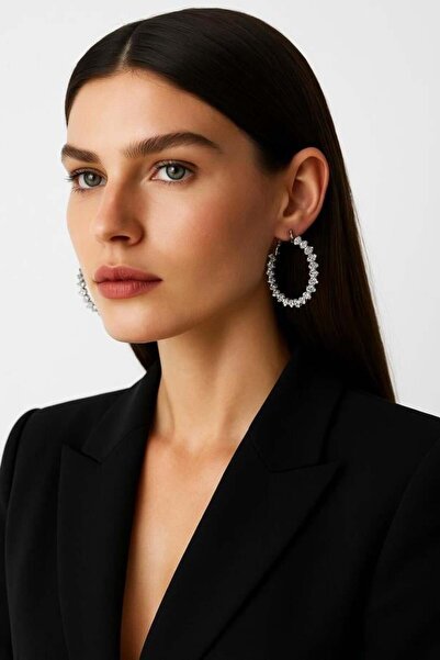 BONY SOCKS Cercei strălucitori cu cu pietre aplicate inele pentru femei