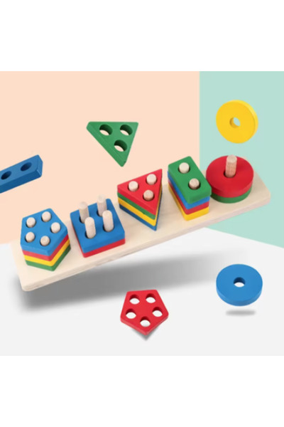 Generic Wooden Geometric Shapes Game