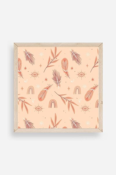 Twin Store لوحة بإطار خشبي من الريش