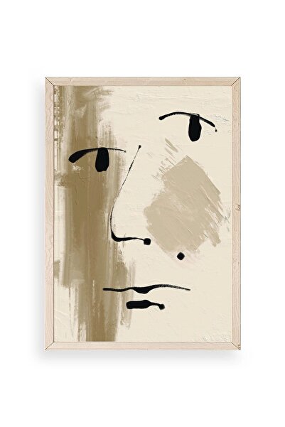 CT STONES Abstract Face Wooden Framed Painting