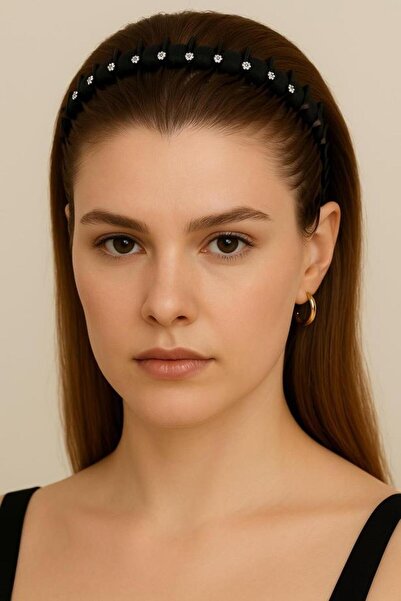 BONY SOCKS Stone Detailed Crown in the Form of a Black Comb