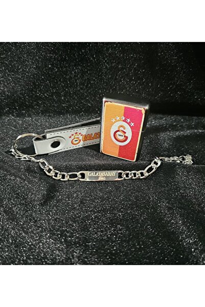 SENDEAL SHOP Galatasaray Çelik Bileklik ve Çakmak Seti GS01