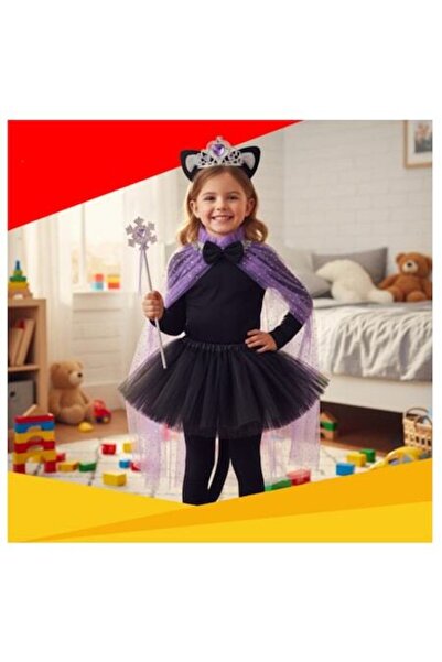 Glow Goods Costum de pisică 7 în 1 pentru fete – baghetă magică, coroană, fus...