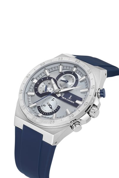 JACK LORANCE Jls04239S.05 Metallic & Navy Blue Steel Men's Wristwatch